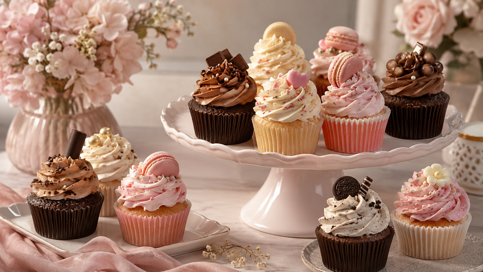 Cupcakes decorados de Dulces Martina